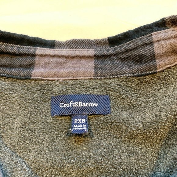 Croft & Barrow Flannel Jacket Shacket Fleece Lined‎ Snap Shirt Plaid 2XB Big - Picture 5 of 12